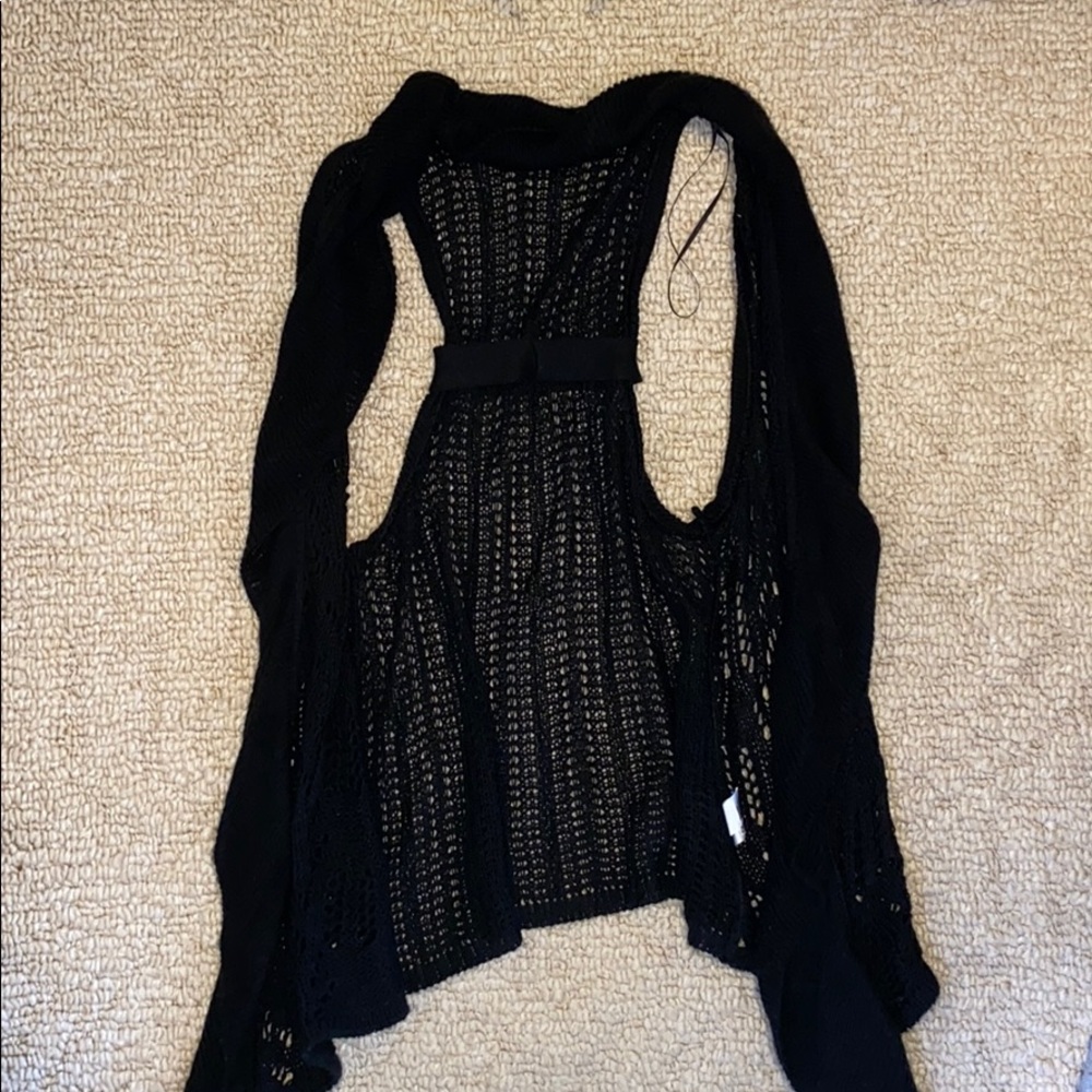 XS Black Cardigan Sweater Vest